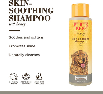 Burt'S Bees for Dogs Natural Skin Soothing Shampoo with Honey - Pet Shampoo for Dogs, Burts Bees Dog Shampoo for Smelly Dogs, Puppy Shampoo, Dog Wash, Dog Grooming Supplies, Dog Bathing Supplies